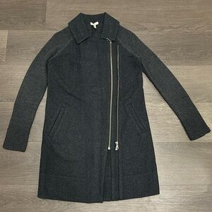 Joie Wool Zippered Coat - Peacoat